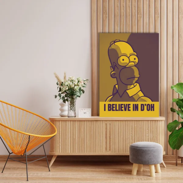 Placa Decorativa Simpson I Believe in D'oh - Imagem 2