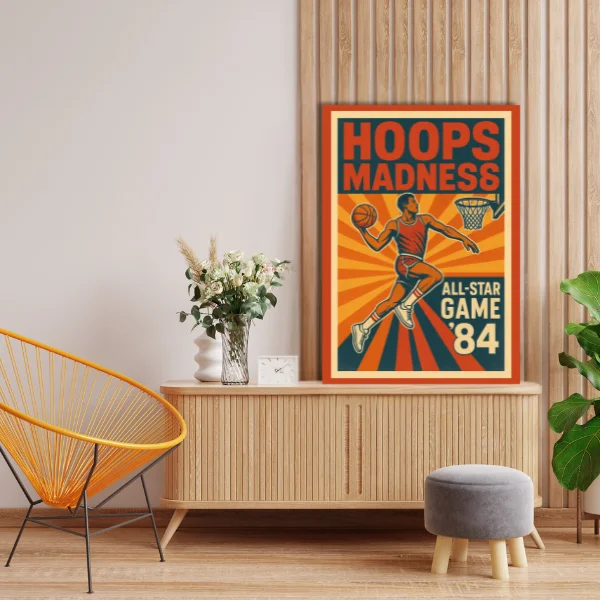 Placa Decorativa Basquete Americano Retrô 80 - Imagem 2