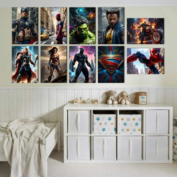 Kit Placa Decorativa Heróis - Imagem 2